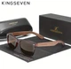 Брендовые мужские солнцезащитные поляризационные очки KINGSEVEN Classic Wood Browne дужки дерево, высший уровень защиты UV400 - изображение 1