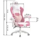 Кресло геймерское Bonro Lady 807 розово-белое с поясничной поддержкой и мягкими подлокотниками (76-163-42300098) - изображение 8