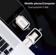 Флешка USB Bliksem 64 Gb металлический флэш накопитель 2 в 1 на 64 ГБ, встроенный переходник Type-C для смартфона - изображение 3