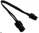 Кабель подовжувач 18 AWG 20 см CPU 4 pin -> 4 pin CPU ATX PSU 12V плоский з живлення материнської плати Чорний - зображення 4