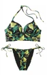 Купальник Victoria’s Secret Swim Bombshell Push-Up Longline Bikini Top Чорний з зеленим 32DD-S - зображення 1