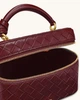 Женская сумка кроссбоди через плечо JW PEI Cleo Woven Texture Box Shape Top Handle Bag Claret (131450) - изображение 6