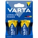 Батарейки VARTA Longlife Power D (LR20) 1.5V Alkaline, щелочные, тип D, набор 2 шт - изображение 1