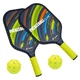 Набор для пиклбола с ракетками и мячом AZ1904-1RK (Pickleball) — 2 ракетки 40×20 см + 2 мяча 7,3 см, для детей и взрослых - изображение 1