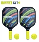Набор для пиклбола с ракетками и мячом AZ1904-1RK (Pickleball) — 2 ракетки 40×20 см + 2 мяча 7,3 см, для детей и взрослых - изображение 2