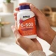 Витамин С и аскорбат кальция для выработки коллагена Vitamin C-500 Calcium Ascorbate-C Now Foods 100 вегетарианских капсул - изображение 2