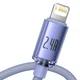 Кабель Baseus Crystal Shine Series Fast Charging Data Cable USB to iP 2.4A 1.2m Purple - зображення 3