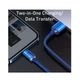 Кабель Baseus Crystal Shine Series Fast Charging Data Cable USB to iP 2.4A 1.2m Blue - зображення 7