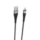 Кабель BOROFONE BX32 USB to Micro 2.4A, 1m, nylon, aluminum+TPE connectors, Black - изображение 4