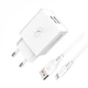 Мережевий зарядний пристрій SkyDolphin SC30L 2xUSB-A 2.1A + кабель Lightning White (MZP-000112) - зображення 1