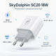 Мережевий зарядний пристрій SkyDolphin SC20 PD+QC3.0 18W USB-A USB-C White (SDMZP-000121) - зображення 2