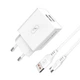 Мережевий зарядний пристрій SkyDolphin SC30V 10.5W 2xUSB-A 2.1A + кабель microUSB White (SDMZP-000114) - зображення 1