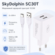 Мережевий зарядний пристрій SkyDolphin SC30T 10.5W 2xUSB-A 2.1A + кабель USB Type-C White (SDMZP-000113) - зображення 2