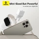 Мережевий зарядний пристрій з кабелем Baseus Palm Fast Charger 1C 20W EU Moon White (with Baseus Cable USB-C to USB-C 1m Moon White) - изображение 9