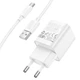 Мережевий зарядний пристрій з кабелем HOCO C145A Charm single port QC3.0 charger set(Type-C) White - зображення 7