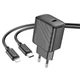 Мережевий зарядний пристрій з кабелем HOCO CS22A Value single port PD30W charger set(C to iP) Black - зображення 4