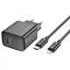 Мережевий зарядний пристрій з кабелем HOCO CS22A Value single port PD30W charger set(C to iP) Black - зображення 5