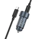 Автомобільний зарядний пристрій HOCO Z57A Glorious PD30W+QC3.0 car charger set(C to C) Metal Gray - зображення 4