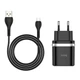 Мережевий зарядний пристрій з кабелем HOCO C12Q Smart QC3.0 charger set(Micro) 18W Black - изображение 4