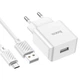 Мережевий зарядний пристрій з кабелем HOCO C106A Leisure single port charger set(Micro) 10.5W White - изображение 5