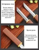 Набір ножів для кухні з чохлом безпечна довжина леза 8,8 см нержавіюча сталь коричневий 2 шт U9715 - зображення 5