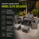 Комплект садовой мебели Mebel Elite DELGADO, серый ротанг, диван + 2 кресла + 2 пуфа + столик - изображение 1