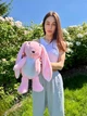 Зайка Хрустик 40 см Розовый с белым животиком - изображение 6