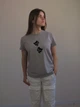 Серая футболка с вышитыми котятами XS - изображение 1
