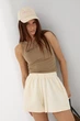 Трикотажные однотонные шорты Lurex Кремовый S (33710) - изображение 3