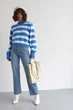 В'язаний джемпер oversize в смужку Lurex Синій S (01026) - зображення 3
