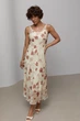 Длинный шифоновый сарафан с кружевом Lurex Кремовый M (57567) - изображение 5