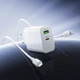 Мережевий зарядний пристрій BOROFONE BA108A Stellar PD30W+QC3.0 charger set (C to iP) (EU) White (6941991125386) - зображення 9