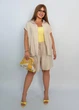 Літній однотонний жіночий костюм із шортами K066 3XL-4XL (58-60) Бавовна бежева - зображення 2