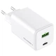 Мережевий зарядний пристрій GoGEN ACHPDQ265, 1x USB-C PD 65W + 1x USB-A 18W - изображение 1
