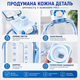 Еко-пляшка для води 750 мл блакитна, BPA-free з ремінцем та мірною шкалою - зображення 5