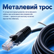 Патч-корд с тросом GEAR Cat5e UTP CCA 100 м наружный черный для подключения сетевого оборудования - изображение 2