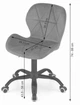 Fotel biurowy obrotowy z szerokim oparciem ModernHome by Multistore Aksamit Ciemnoszary (5903332061778) - obraz 6