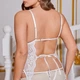 Сексуальний комплект plus size із гартерами Роксана Білий XXL-XXXL - зображення 2