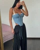 Корсет джинсовий з мереживом блакитний 46-48 (M-L) (Арт. 0419AK) - изображение 3