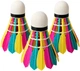Воланы для бадминтона Newt Badminton Shuttlecocks 3 шт перьевые Цветные (NE-BD-008Y) - изображение 1
