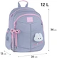 Рюкзак шкільний Kite 771S для дівчинки Сірий 36x25x12см 12 л легкий Ортопедичний 1-4 клас спинка Ergo Kids (K26-771S-1) - зображення 3