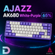 Игровая механическая клавиатура AJAZZ AK680 White-Purple c подсветкой, красные переключатели 68клавиш, Hot Swap - изображение 5