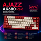 Клавиатура AJAZZ AK680 Red проводная,механическая, RGB-подсветка, Hot-Swap,68 клавиш - изображение 6