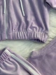 Велюровий костюм-трійка для дівчинки 7 років, зріст 122 Lavender Style: худі, шорти та топ - изображение 2