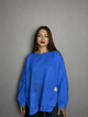 Женская блуза льняная оверсайз с накладными карманами KAPTSOVA MKKS9025-3 - Oversize 42/52, Електрик - изображение 1