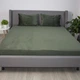Простирадло двоспальне на резинці велюр Velour 200 г/м², 160×200 см, борт 25 см, темно-зелене, ТЕП (2-04756_33920) - зображення 2