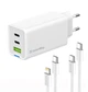 Зарядное устройство ColorWay CHS058P-DCL GaN Mini 65W PD Port PPS USB, 2xUSB Type-C + кабель Type-C, Lightning - изображение 1