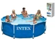 Каркасный круглый бассейн Intex 28200, 305х76 см, объем воды 4485 литров, из качественного ПВХ, для взрослых и детей, со сливным клапаном для удобства, голубой - изображение 1