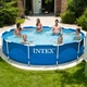 Высокий каркасный бассейн Intex 28210, круглый, диаметр 366 см, высота 76 см, материал: трехслойный ПВХ, оцинкованные стальные трубы, голубой - изображение 7