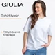 Женская футболка из хлопка oversize Giulia T-SHIRT BASIC 4824/010 XL White, свободная, повседневная оверсайз - изображение 1